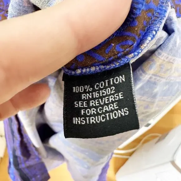 J. Peterman Vintage Cotton Multicolored Caftan Kaftan House Dress MuuMuu sz M - Picture 7 of 9